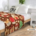 thumbnail image 4 of Christmas Gingerbread Throw Blanket Soft Warm Ball Purple Lightweight Flannel Plush Fuzzy Blankets Gift for Women Kids Boys Teens 50X60 in, 4 of 6