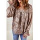 thumbnail image 4 of ABPHQTO Blusa de Mujer Cuello Cuadrado Kaki Textura Floral, 4 of 5