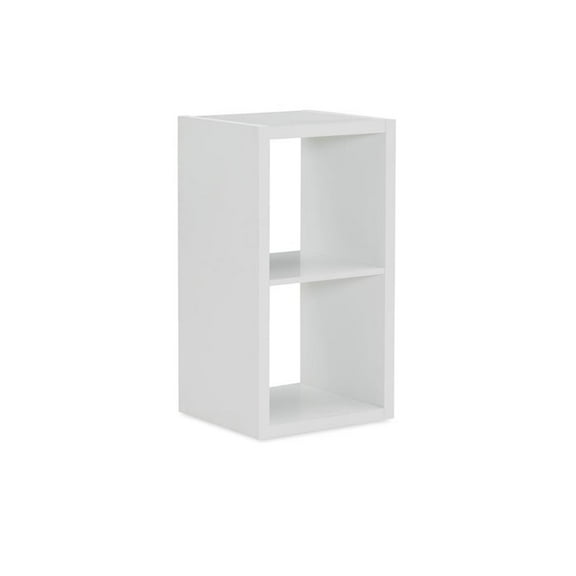 Riverbay Furniture Two Cubby Wood Storage Cabinet in White