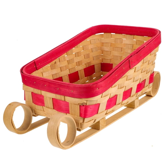 LOLIPPYY Red Christmas Sleigh Decoration Tabletop Xmas Decor with Classical Festive Design for Holiday Party