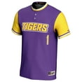 thumbnail image 2 of Unisex GameDay Greats #1 Purple LSU Tigers Lightweight Softball Jersey, 2 of 4