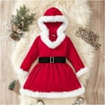 thumbnail image 2 of ZDHoor Girls Xmas Gifts Winter Hoodies Swing Dress Christmas Festival Easter Cosplay Dressing Up Red-B 3, 2 of 8