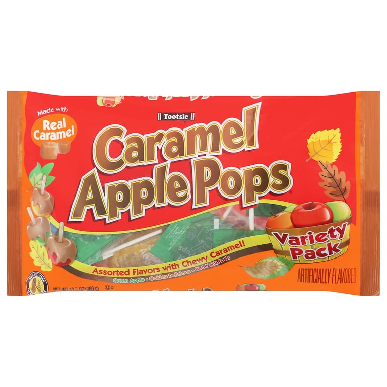Tootsie Caramel Apple Pops Assorted Apple Flavors 12.7 oz Fall