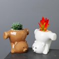 thumbnail image 4 of Upside Down Bear Shape Ceramic Planter Portables Flower Pot For Succulents Creative Homes Decoration brown, 4 of 4
