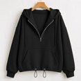 thumbnail image 5 of SRZYMJ Womens Quarter Zip Pullover Casual Long Sleeve Sweatshirts Half Zip Hoodie, 5 of 5