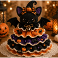 thumbnail image 2 of Halloween Crochet Tabletop Decor DIY Kit – Beginner-Friendly Yarn Craft Set with Pumpkin Bat Accents, Stitch Your Own Spooky Character, Seasonal Home Decoration Gift,Bat, 2 of 8