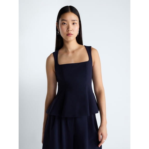 Devil Wears Prada Scoop Collection Women's Sleeveless Square Neck Peplum Top, Sizes 0-20