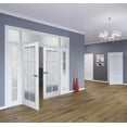 thumbnail image 4 of Interior Solid French Double Doors Frosted Glass | Veregio 7412 White Silk | Wood Solid Panel Frame Trims | Closet Bedroom Sturdy Doors -72" x 80" (2* 36x80), 4 of 6