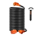 thumbnail image 1 of VEVOR 50 ft RV Extension Cord, 50 Amp, Heavy Duty STW RV Power Cord, NEMA 14-50R Female NEMA 14-50P Male Plug, with LED Indicator Handle 15A Adapter, for RVs, trams, generators, campers, ETL Listed, 1 of 9