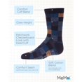 thumbnail image 3 of MeMoi Checkerboard Cotton Blend Crew Sock - Boys - Male, 8-9, Navy, 3 of 8