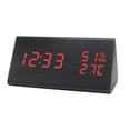 thumbnail image 2 of New Temperature And Humidity Multifunctional Silent Alarm Clock LED Wooden Clock Student Electronic Clock Bedside Desk Multifunctional Alarm Clock Red Letter Model Kids Toothbrush Timer Timer Movie, 2 of 3