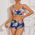 thumbnail image 2 of WREESH Womens Two Piece Swimsuit Athletic Bathing Suits Fashion Solid Swimwear Bikini Split Swimsuit Set Multicolor, 2 of 7