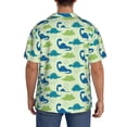 thumbnail image 5 of Disketp Men's Hawaiian Cute Dinosaur Blue Green Print Shirts Button Down Holiday Beach Shirts-XX-Large, 5 of 7