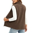thumbnail image 6 of Stamzod Plus Size Fleece Vest Women Winter Stand Collar Sleeveless Sherpa Jacket Casual Warm Outerwear Vests with Pocket, 6 of 8