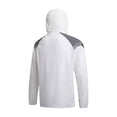 thumbnail image 3 of Mens Color Block Hooded Jacket Windbreaker, Lightweight Windproof Water Resistant Jacket Full Zip Long Sleeve Soccer Training Outdoor Sports Coat Size 3XL White, 3 of 8