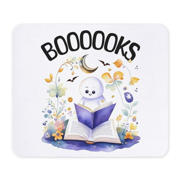 CafePress - Halloween Boo Ghost Reading - Non-slip Rubber Mousepad, Gaming Mouse Pad