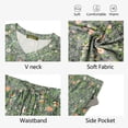 thumbnail image 5 of Weekease Long Sleeve Pajamas Set for Women V Neck Tops Wide Leg Pants 2 Piece Lounge Fall Sleepwear with Pockets, 5 of 7