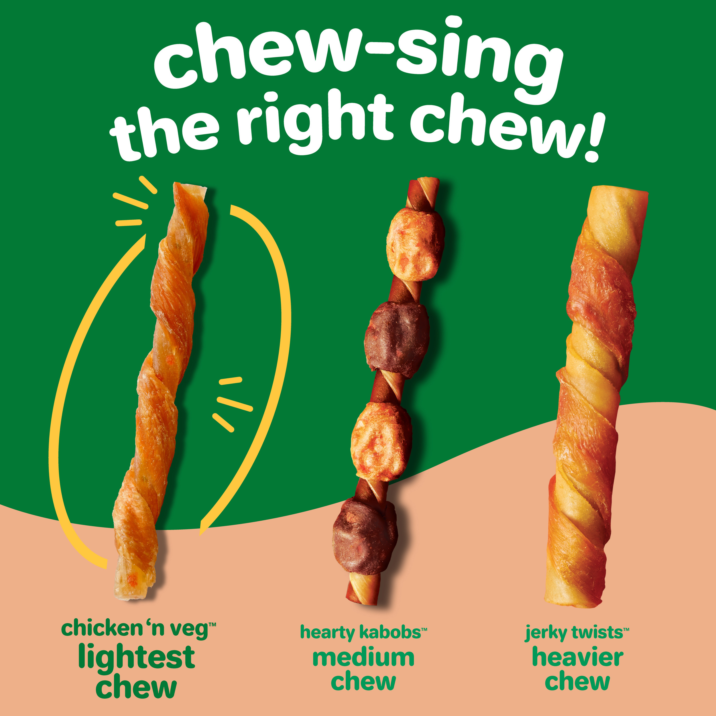 Hartz Oinkies Chicken 'n Veg Twists, Real Meaty Dog Chews with 100% Real Chicken, Pea and Carrots, 7.1 oz Bag, 20ct