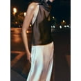 thumbnail image 4 of Women Y2k Satin Halter Tank Tops Cute High Mock Neck Backless Silk Cami Open Back Camisole Going Out Tops, 4 of 6
