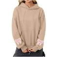 thumbnail image 4 of Plus Size Sweatshirts for Womens Pullover Fashion Casual Printed Round Neck Long Sleeved Loose Hooded Sweatshirts, 4 of 5