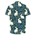 thumbnail image 4 of Feancey Spring Clearance Sale Men's Shirts Easter Short Sleeve Hawaiian Shirt Button Down Casual Bunny Eggs Print Bowling Shirt Summer Vacation Beach Shirts Multicolor L, 4 of 5