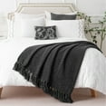 thumbnail image 6 of Dark Grey Throw Blanket,Herringbone Knit Charcoal Throw,Grey Blanket for Bed Sofa,60"x80", 6 of 9