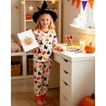thumbnail image 2 of Aideaone Kids Halloween Pajamas Set Long Sleeve Sleepwear for Boys and Girls Ages 2 8 Years Spooky Printed Top and Pants, 2 of 8
