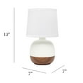 thumbnail image 3 of Simple Designs LT2078-DWW Petite Mid Century Table Lamp, Dark Wood & White, 3 of 6