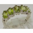 thumbnail image 2 of LBG British Made 10k White Gold Natural Peridot Womens Eternity Ring - 33 size options - Size 5.25, 2 of 7