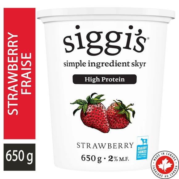 siggi’s Yogourt skyr Fraise, teneur élevée en protéines, 2 %