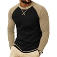 thumbnail image 2 of DIOAZUD Raglan Long Sleeve Tshirts for Men Crewneck Soft Summer Basic Tees Lightweight Color Block Shirts Fall Casual Tops, 2 of 8