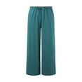 thumbnail image 4 of MQLKF Women High Waisted Wide Leg Pants Fashion Drawstring Elastic Trousers Comfy Straight Leg Long Pants With Pockets Lightweight Soft Women's Trousers, 4 of 5