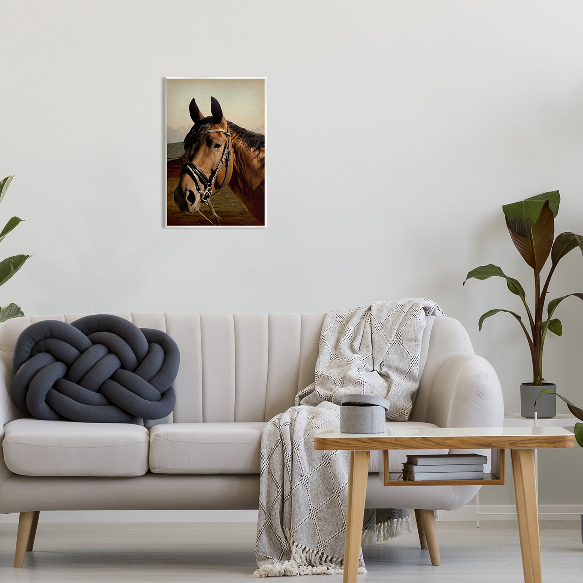 Stupell Industries Brown Horse Portrait Animals & Insects Photography Unframed Art Print Wall Art, 13 x 19