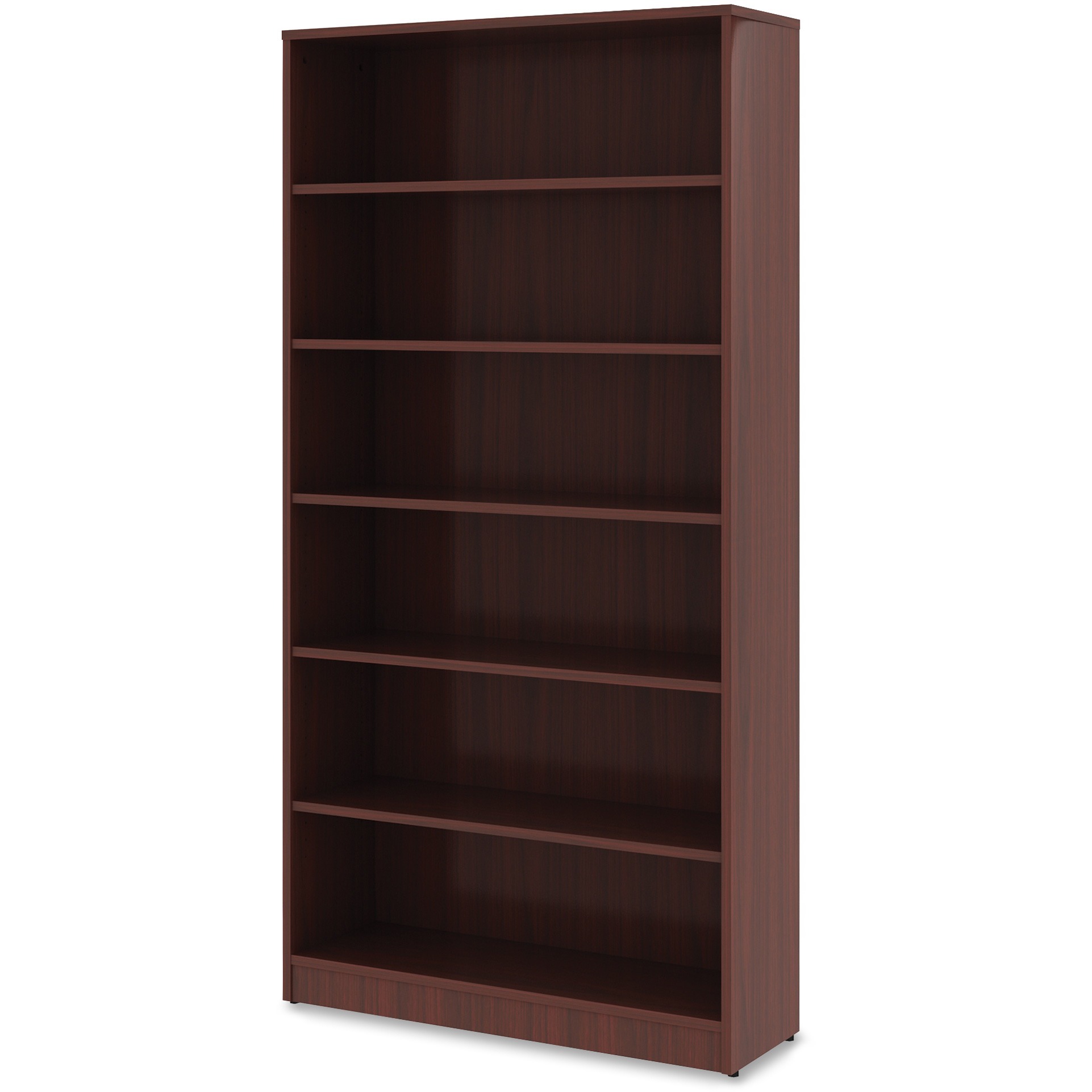 Lorell, LLR99790, Mahogany Laminate Bookcase, 1 Each, Mahogany