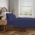 thumbnail image 4 of Purity Home 3-Piece 100% Organic Cotton Percale Bed Sheet Set, Cool & Crisp Bedding, Soft & Breathable, Lightweight, Eco-Friendly, Twin-XL, Navy, 4 of 14