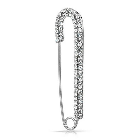 Crystal Large Symbol Support For Refugees Fashion Safety Brooch Pin For Women For Teen Silver Plated Add Charms