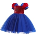 thumbnail image 1 of Kids Superhero Sparkling Patchwork Mesh Princess Dress, Girls' Bow Dress, Fluffys Skirts, 1 of 5