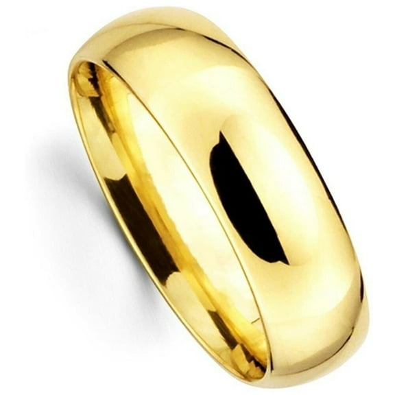 Mens Womens Solid 14K Yellow Gold Plain Wedding Ring Band fine gift 7MM size 10