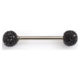 thumbnail image 2 of Tongue Barbell with Acrylic Textured Designed Balls 14ga 5/8 inches -15mm, 2 of 9