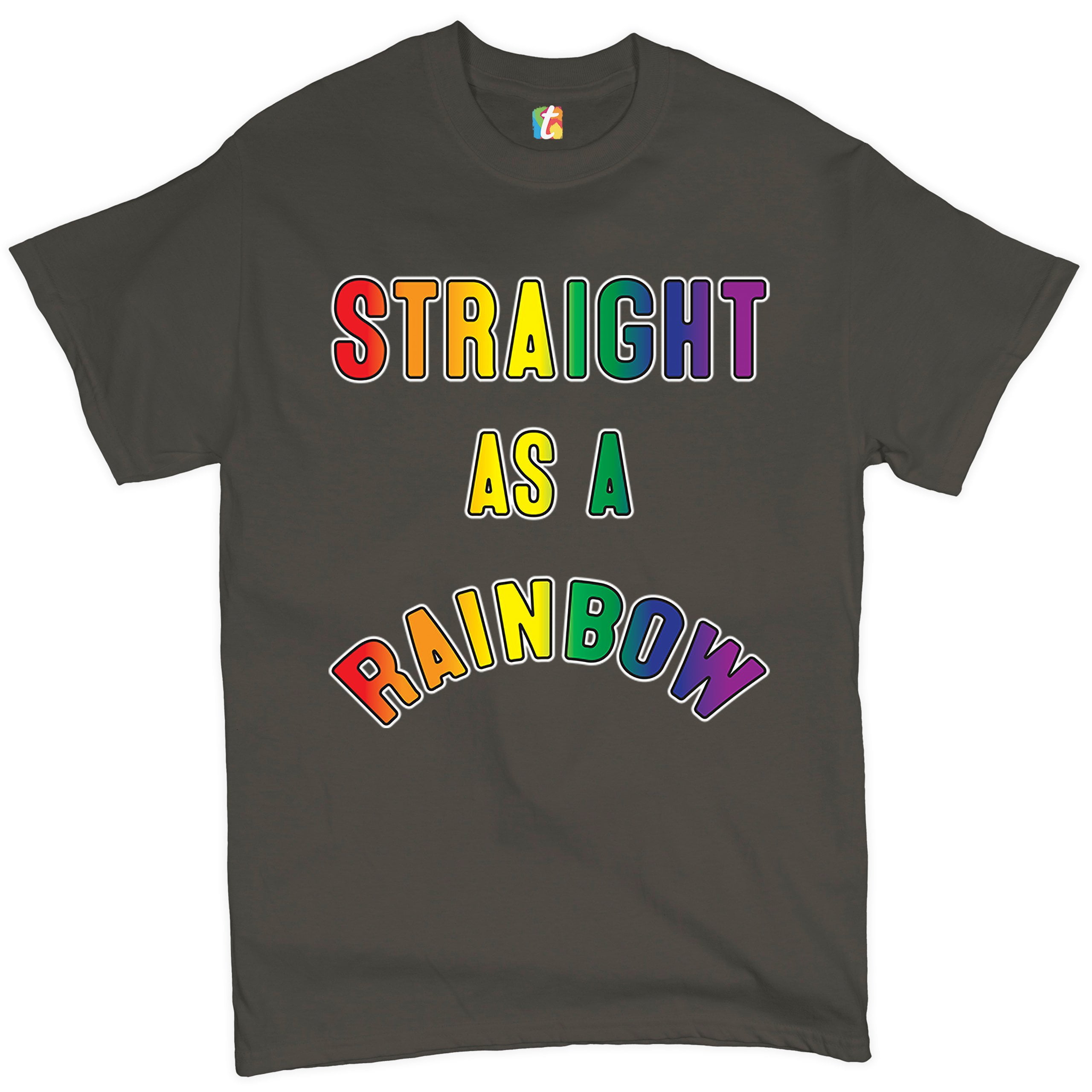 Tee hunt straight as a rainbow t shirt lgbt gay pride queer lgbtq funny