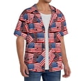 thumbnail image 2 of Sikiie America Flags1 Men's Wrinkle Free Untucked Cuban Shirt Business Casual Button Down Shirts Short Sleeve ShirtLarge, 2 of 5