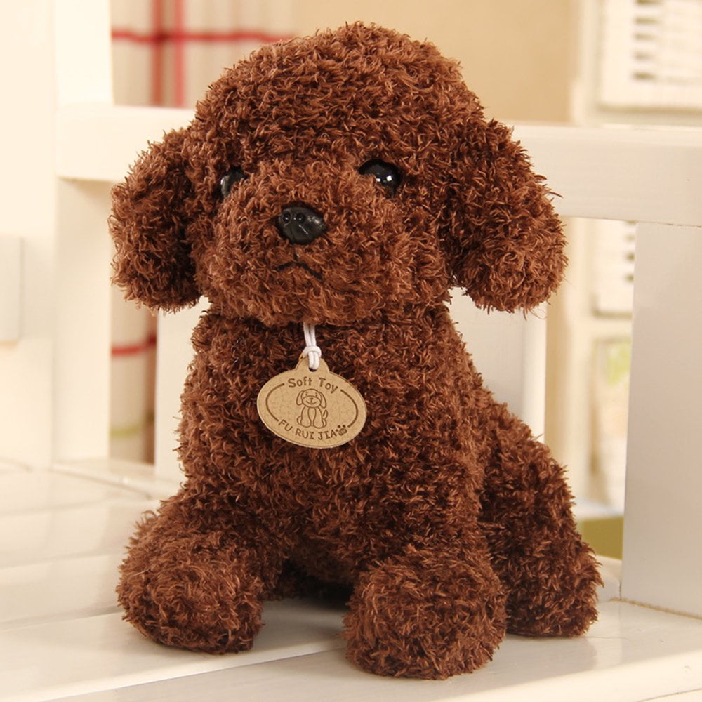 Generic Cartoon Cute Poodle Dog Puppy Plush Stuffed Doll Huggable Toy Home Ornament Gift Dark Brown Other 1pcsplushdoll