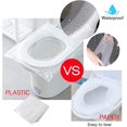 thumbnail image 3 of 50PCS Inodoro desechable Inodoro, Protector de inodoro de plástico Impermeable Portátil Envuelto individualmente Material antibacteriano Tamaño estándar para niños Viajes Camping Baño Rojo Verde, 3 of 5