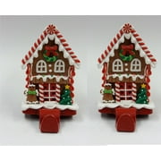 Holiday Time Gingerbread House Stocking Holders, 2 Count