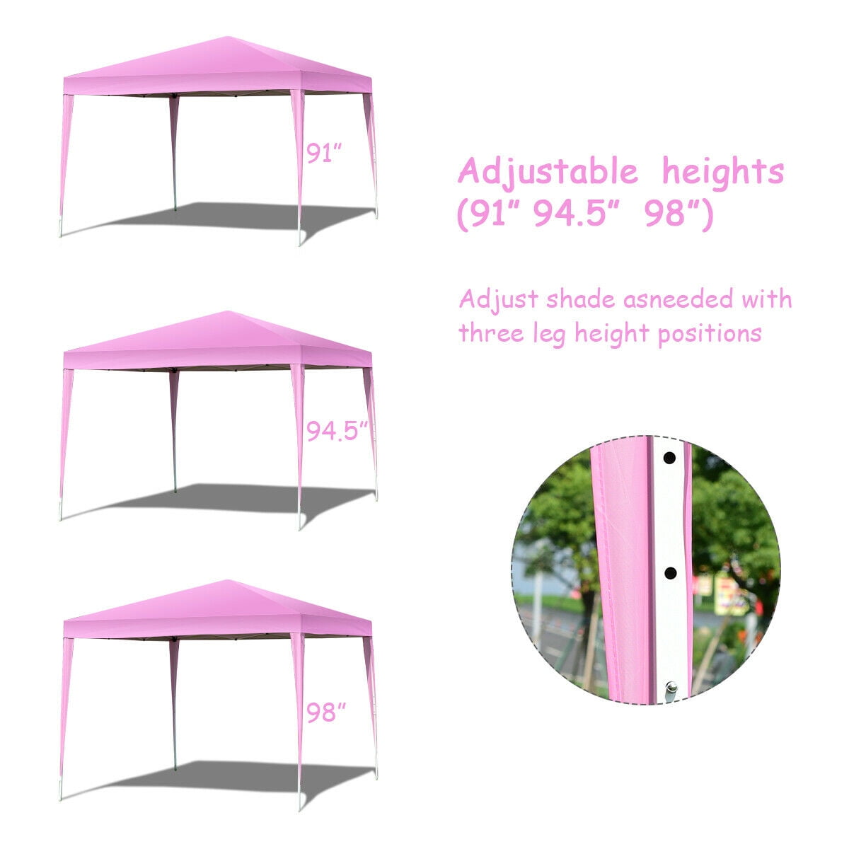 Gymax 10'X10' EZ POP UP Canopy Tent Gazebo Wedding Party Shelter Carry