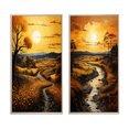 thumbnail image 2 of Designart "Countryside Golden landscape IV" Countryside Framed Wall Art Set Of 2 - Yellow Landscapes Framed Canvas Set For Living Room Decor, 2 of 7