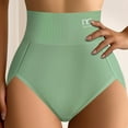 thumbnail image 5 of JUSLIO Panties for Women High Waisted Briefs No Show Underwear Butt Lifting Tummy Control Underwear Green L, 5 of 7