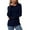 Navy, variant on Fantaslook Sweaters for Women Knit Long Sleeve Crew Neck Button Stretch Fall Pullover Sweater