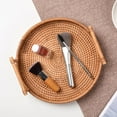 thumbnail image 2 of Round Rattan Tray-Handmake Woven Storage Tray Fruit Basket with Handle Tray Wicker Basket Bread Food Breakfast Display for Home Storage Baskets, 2 of 8