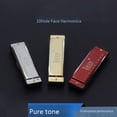 thumbnail image 4 of 10 Holes 20 Tone G Key Harmonica Blues Musical Instrument Diatonic Harp with Storage Box Gold, 4 of 7